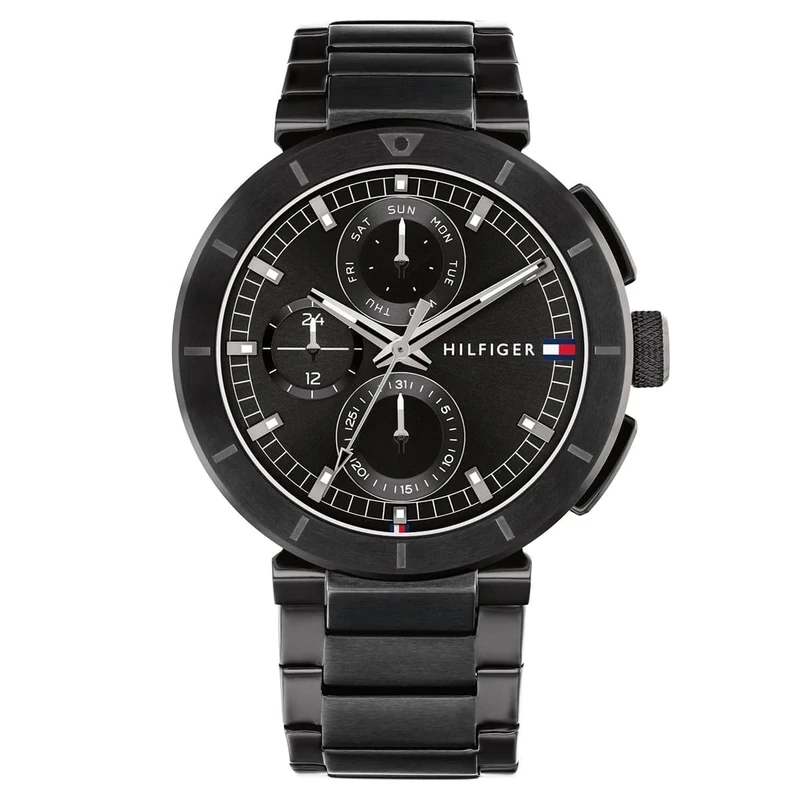 Tommy Hilfiger Analogue Multifunction Quartz Watch for Men with Black Stainless Steel Bracelet - 1792119
