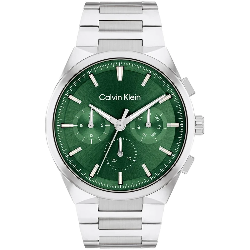 Calvin Klein Three Hand Quartz Movement Watch for Men DISTINGUISH Collection with Silver Stainless Steel Bracelet - 25200441
