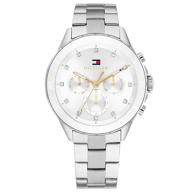 Tommy Hilfiger Analogue Multifunction Quartz Watch for Women with Silver Stainless Steel Bracelet - 1782707