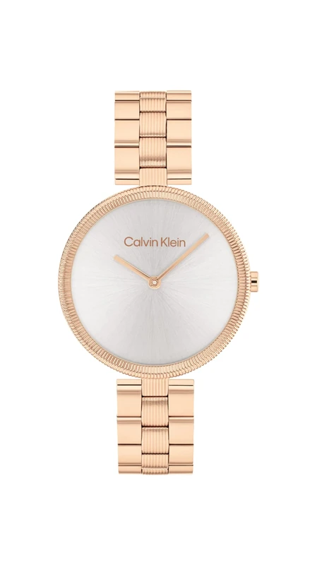 Calvin Klein Analogue Quartz Watch for Women Gleam Collection with Carnation Gold Colored Stainless Steel Bracelet - 25100013