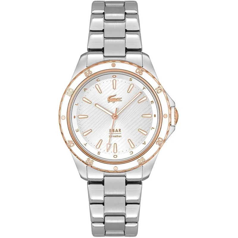 Lacoste Analogue Quartz Watch for Women Santorini Collection with Silver Stainless Steel Bracelet - 2001370 - Image 1