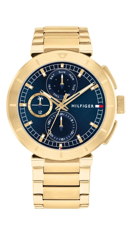 Tommy Hilfiger Analogue Multifunction Quartz Watch for Men with Gold Colored Stainless Steel Bracelet - 1792118