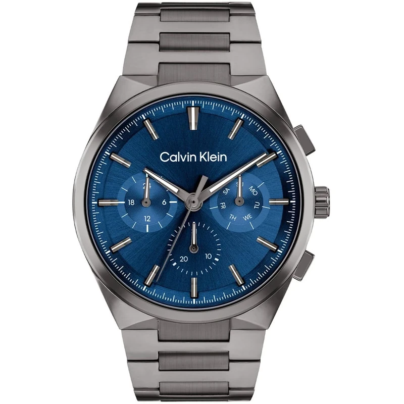 Calvin Klein Three Hand Quartz Movement Watch for Men DISTINGUISH Collection with Grey Stainless Steel Bracelet - 25200443