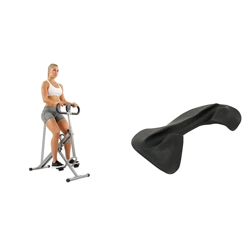 Sunny Health & Fitness Squat Assist Upright Row-N-Ride Rowing Machine, Horse Riding Machine - NO.077S and Cobra Barbell Neck & Shoulder Bar Support Protective Pad NO. 075