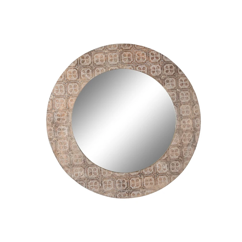 AlexandreHouse MIRROR HANDLE MDF 76X4X76 MANDALA DECAPE BROWN