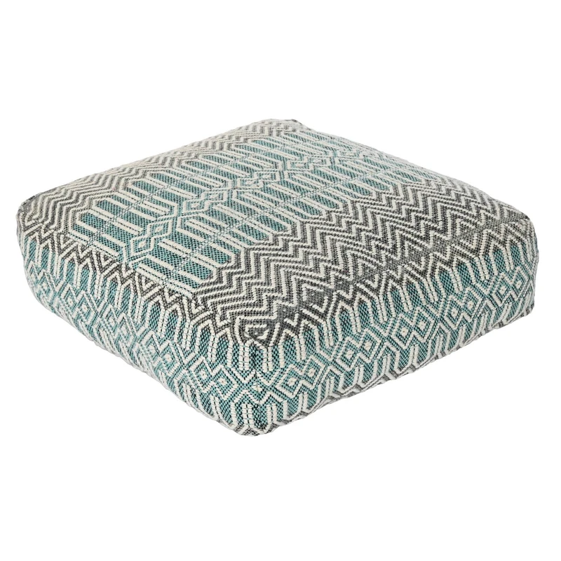 Cotton Floor Cushion 60X60X25 6300 GR, Blue Stripes - Image 1