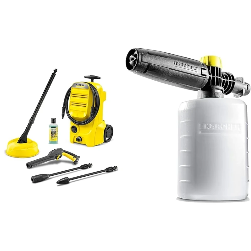 Bundle of Kärcher K 3 Classic Home Pressure Washer + Kärcher FJ6 Foam Nozzle - Pressure Washer Accessory,Multi,0.6L