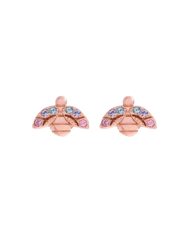 Olivia Burton Women's Rainbow Bee Collection Stud Earrings Rose Gold - OBJAME274 - Image 1