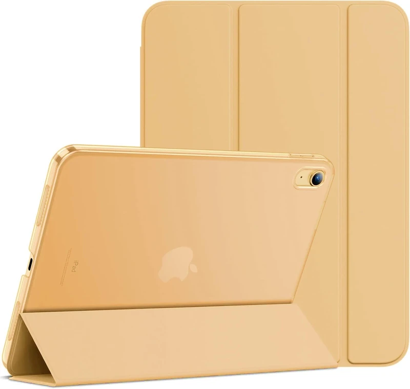 SU for iPad (A16) 11th Generation 11 Inch 2025/ iPad 10th Generation 10.9 Inch 2022, Slim Stand Hard PC Translucent Back Shell Smart Cover, Support Touch ID, Auto Wake/Sleep (Gold)