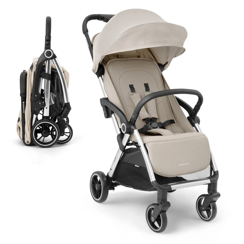 KikkaBoo Eden Buggy Pushchair up to 22 kg - Lightweight (7.1 kg), Compact & Stylish, One Hand Foldable, Includes Rain Cover, Beige