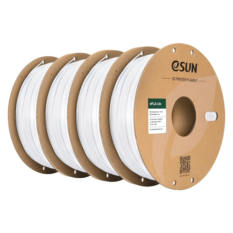 eSUN PLA Filament 1.75mm, 3D Printer Filament PLA Dimensional Accuracy +/- 0.03mm, 1KG per Spool, 4 Spools 3D Printing Filament,Cold White