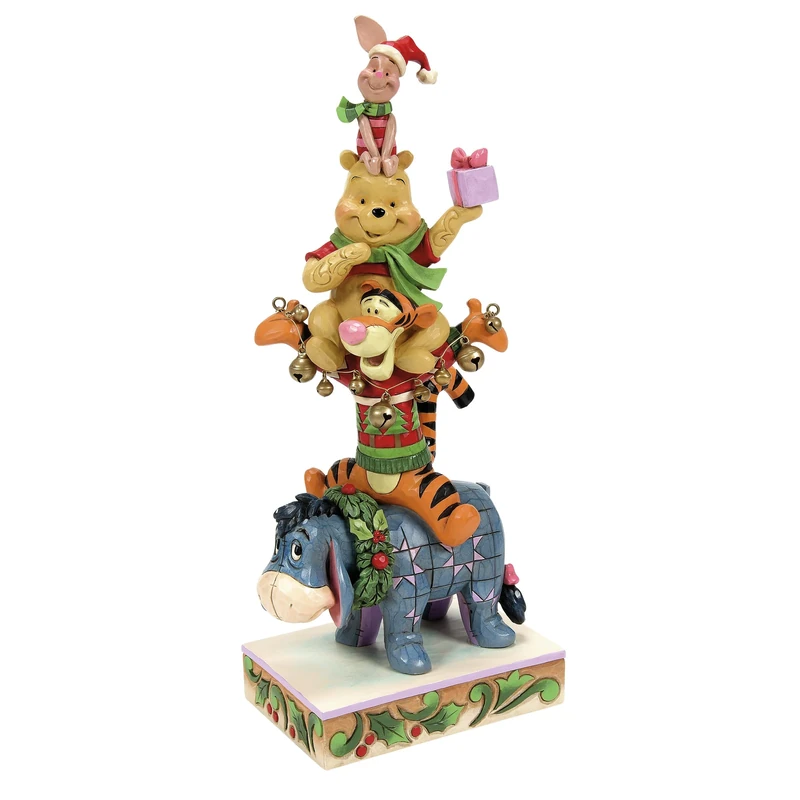 Enesco Jim Shore Christmas Pooh Stacked Figurine