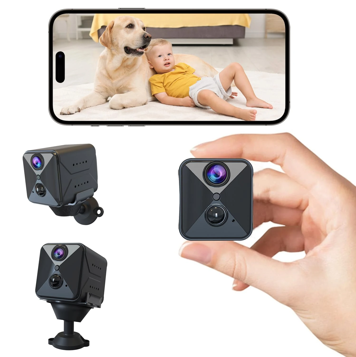 javiscam Spy Camera Hidden Camera,High Video Quality WiFi Wireless Mini Camera,Indoor Camera For Home Security, Small Nanny Cam Night Vision Motion Activated Alerts,Baby and Pets camera