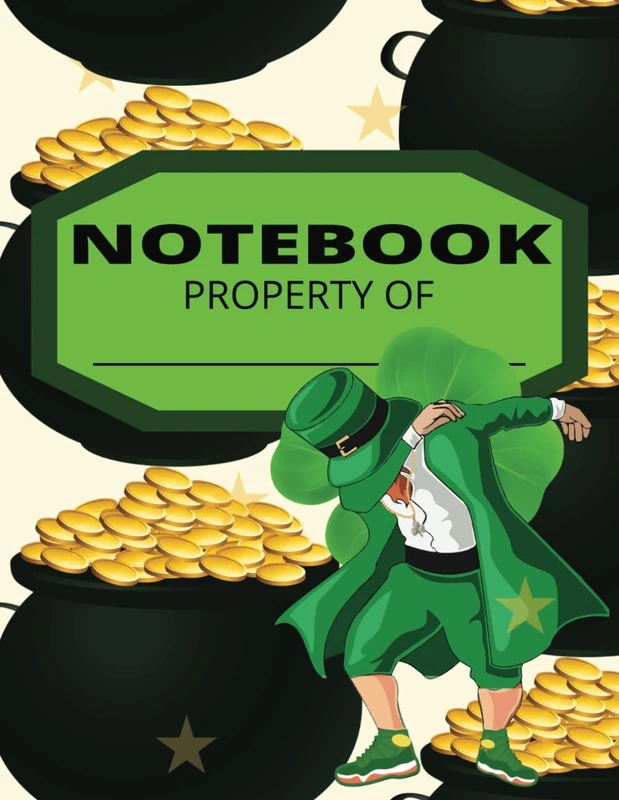 Leprechaun Pot of Gold Notebook: With Shamrock Design on Each Page