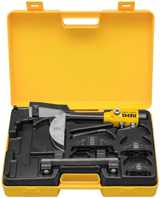 REMS Hydro Swing Set (12+15+18+22/1/2+5/8+3/4+7/8, Energy-Saving Oil-Hydraulic Hand Pipe Bender for Accurate Bending of Pipes up to 90°) 153525 RX - Image 1