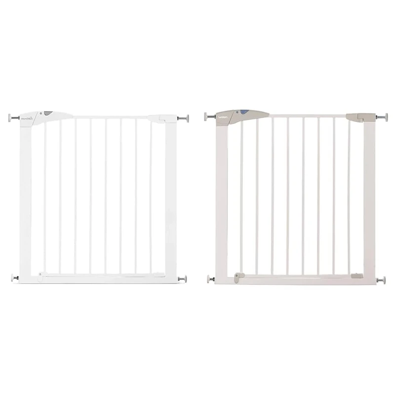 Munchkin Stair Gate, Maxi Secure Toddler & Axis Baby Gate, Stair Gate Pressure Fit Baby or Dog Gate, Baby Safety Gate for Stairs & Doorways, Easy Install No-Screws Child Gate, 76-82cm, White