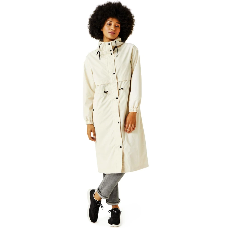 Regatta Womens Waterproof Jacket Nerenda Long Hooded Coat, Light Vanilla, 22 UK