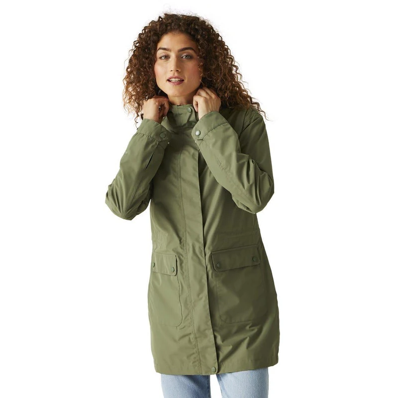Regatta Womens Waterproof Jacket Birgitta Full Zip Hooded Coat, FourLeafClvr, 20 EU