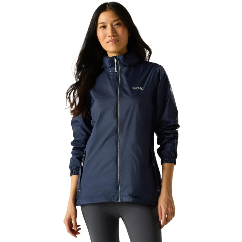 Regatta Womens Corinne IV Waterproof Soft Shell Jacket Pack-Away Hiking Walking Coat 8 Washed Denim