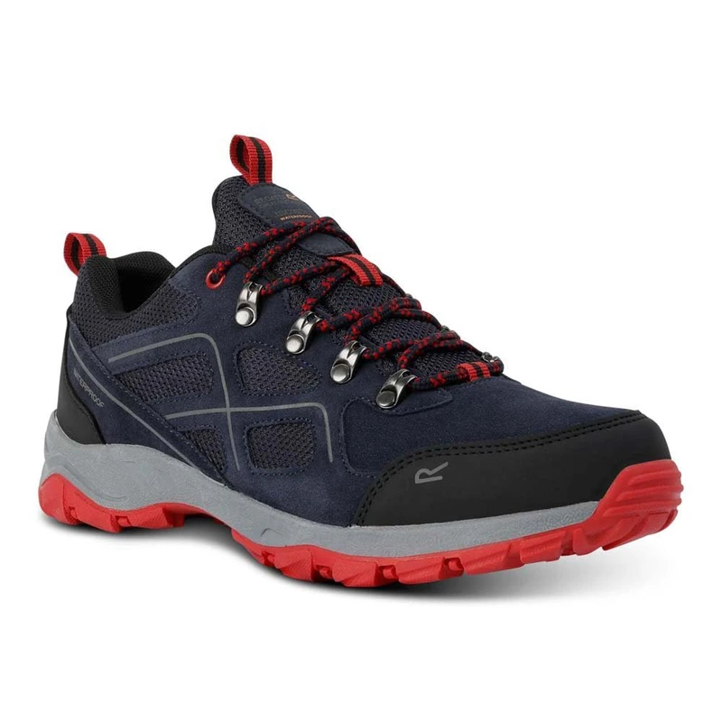 Regatta Mens Vendeavor Suede Low Walking Shoes TECFOAM Insock Waterproof & Breathable Hiking Footwear Blue