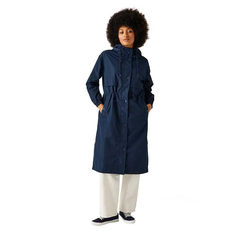 Regatta Womens Nerenda Longline Hooded Coat, Navy, Size 14 - Image 1