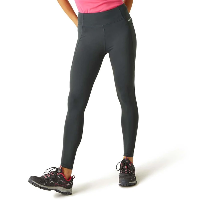 Regatta Womens Holeen Pro Compression Leggings Tummy Control Stretch Sports Gymwear Grey - Image 1