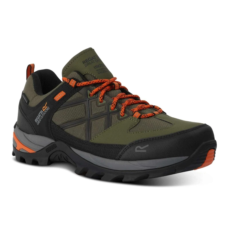 Regatta Mens Samaris III Low Walking Shoes with Performance Threads & Shock Absorbing Heel, Waterproof & Breathable - Perfect for Outdoors, Hikin, Climbing & Mountaineering Grey