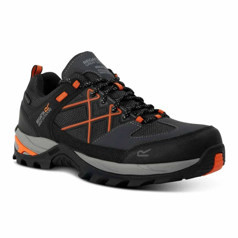 Regatta Mens Samaris III Low Walking Shoes with Performance Threads & Shock Absorbing Heel, Waterproof & Breathable - Perfect for Outdoors, Hikin, Climbing & Mountaineering Grey