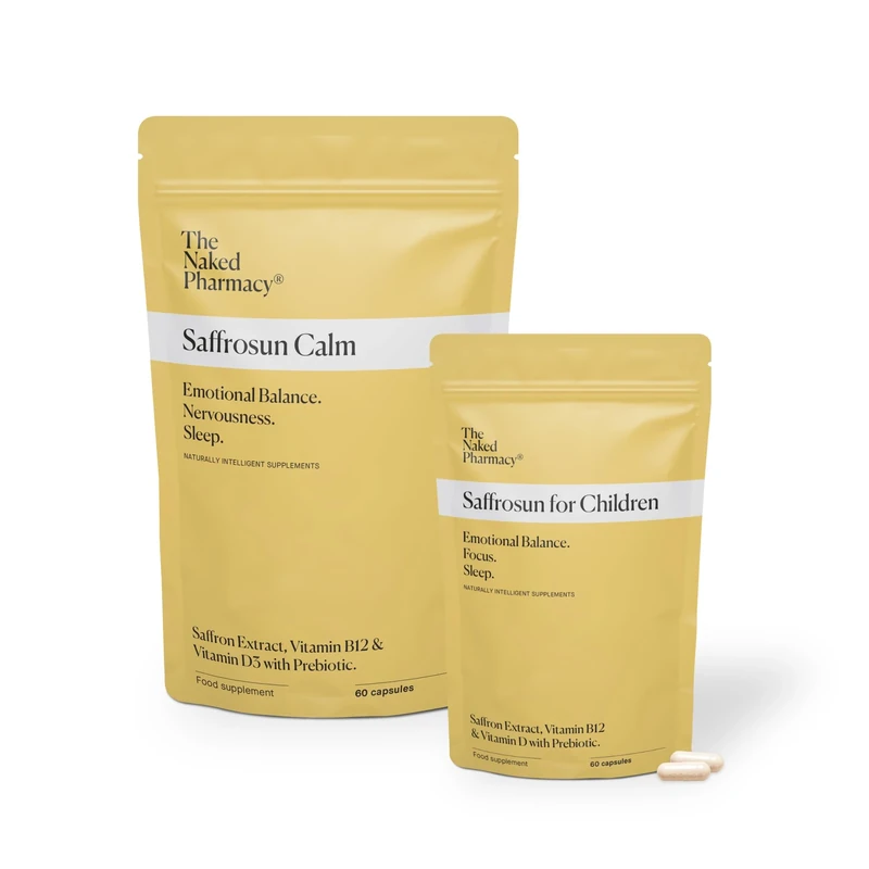 The Naked Pharmacy | Saffrosun Family Bundle | Natural Saffron Supplements for Children & Adults | Vitamin B12 | High Strength | Balance & Fatigue | No Additives | Vegan | 120 Capsules