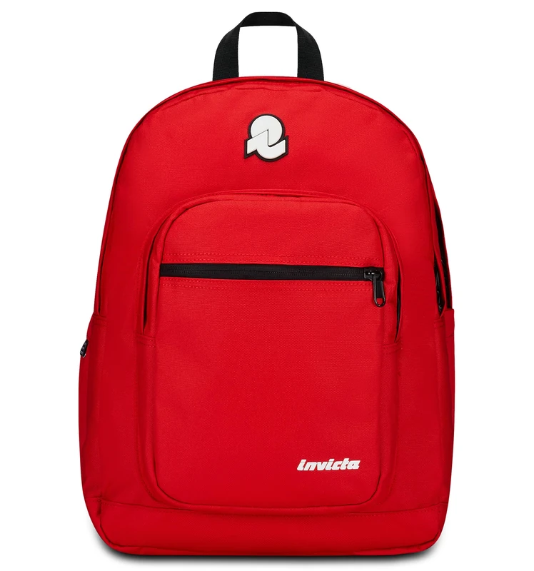 Invicta Jelek Plain School Backpack, Red, Double Compartment Super Large Backpack with PC/Tablet Pocket, Bottle Pocket, Organizer, High School & Travel, Unisex