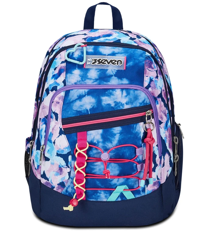Seven Backpack Advanced School Leisure Spacious School Bag for Teens Girls Boys Padded School Bag with Laptop Compartment and Water Bottle Compartment Purple