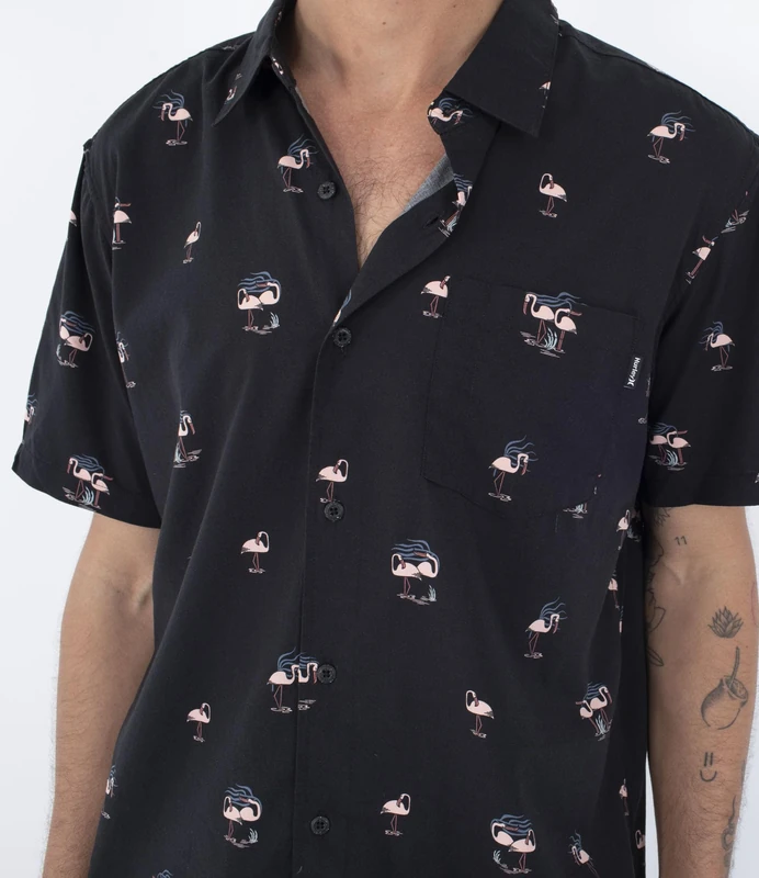 Hurley Short Sleeves Shirt Mens - Rincon Black