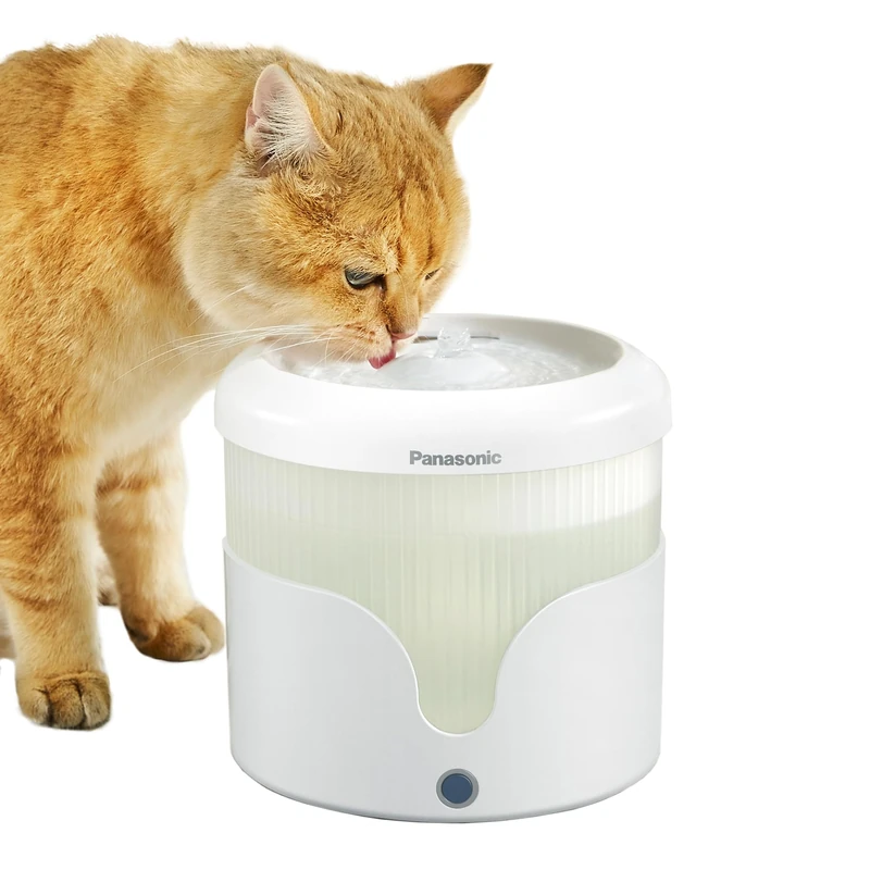 Panasonic CP-JNW01CW Pet Water Fountain for Small and Medium Cats and Dogs, 1.9L Capacity, 4-Layer Filtration, Super Quiet, Two Modes, White