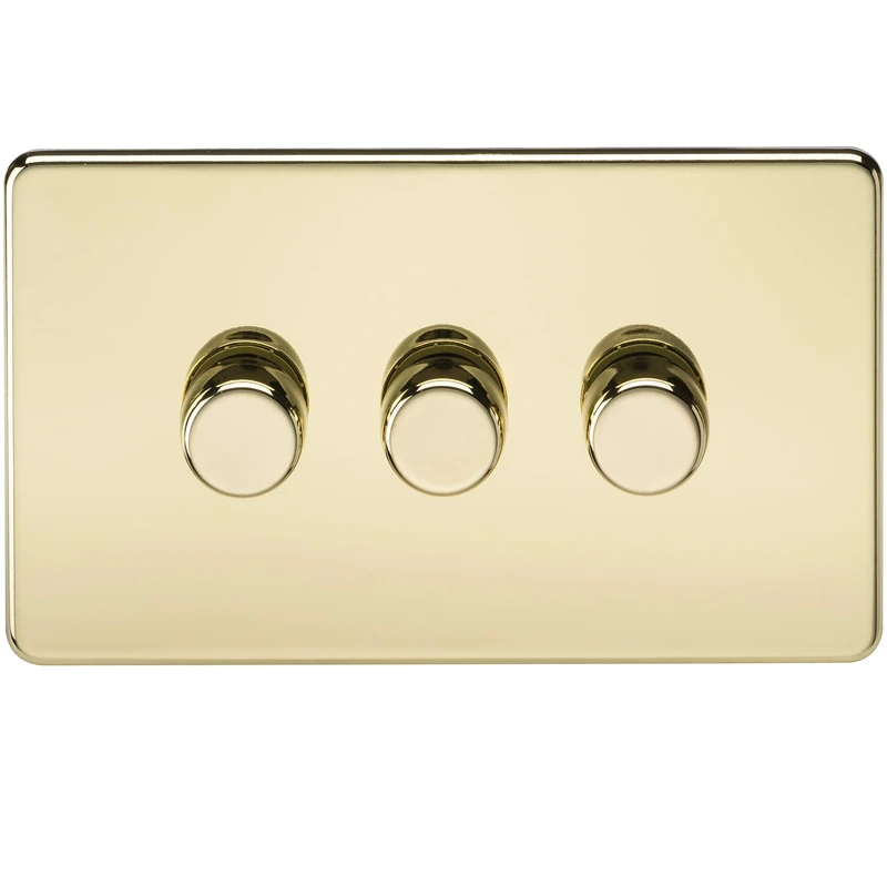 3G 2-way 10-200W (5-150W LED) Intelligent dimmer - Polished Brass