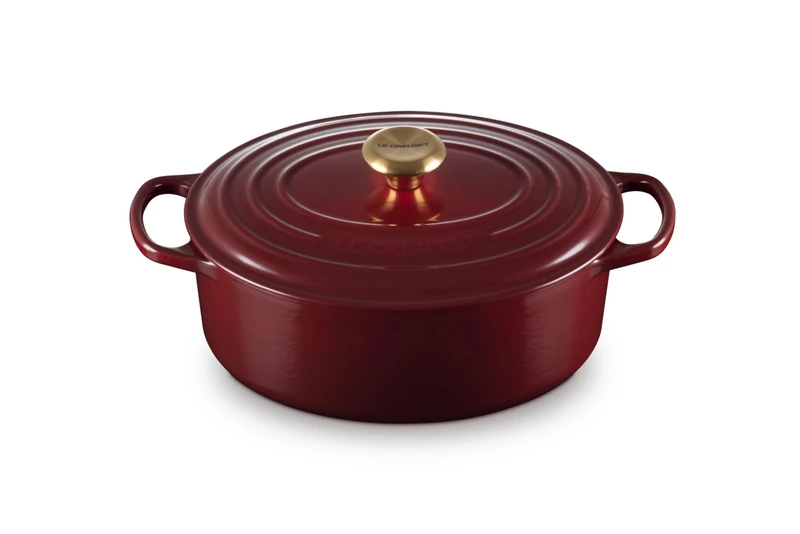 Le Creuset Signature Enamelled Cast Iron Casserole Dish with Lid - Oval, 29 cm, 4.7 Litres, Garnet, 21178299494441