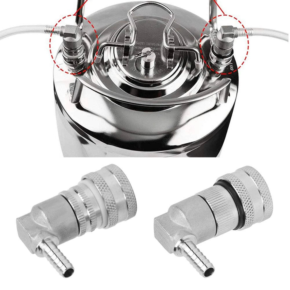 Topyond Quick Connector, Stainless Steel Ball Lock Keg Posts Set Connections, Keg Dispenser Ball Lock Homebrew Beer Keg Accessory for Home Brewing