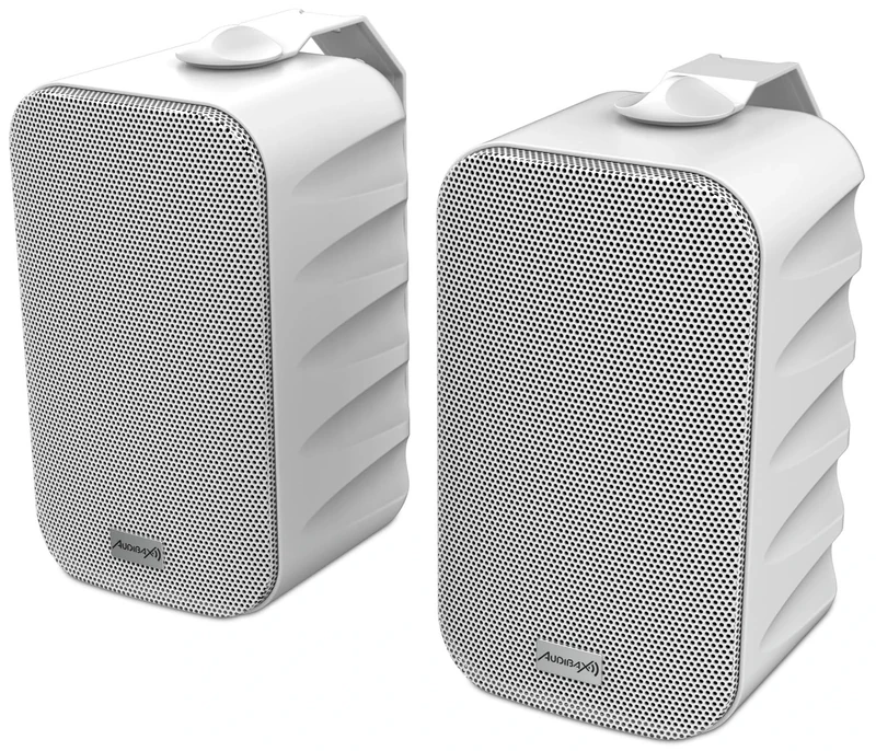 Audibax Delta 42 BT White Pair of Bluetooth Speakers – High-Performance Active Wall Speakers – Bluetooth Compatible – High Frequency Range (90Hz-20kHz) – Surround Sound