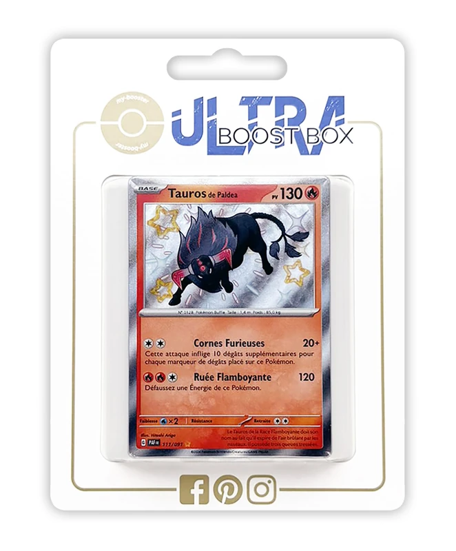 Tauros de Paldea 111/091 Secret Chromatic Ultraboost X Scarlet and Violet 4.5 - Destinées de Paldea Box of 10 French Pokémon Cards