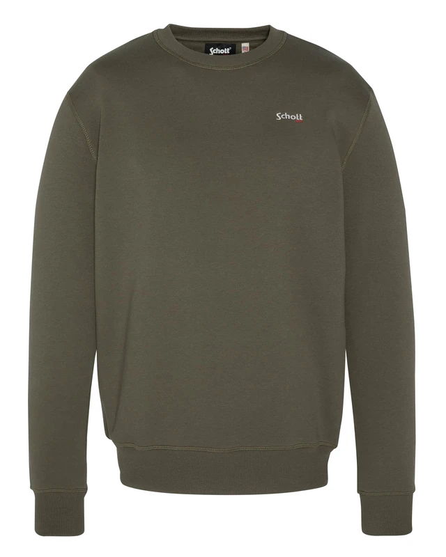 Schott NYC Men's Swcasual1 Sweatshirt, Sage Khaki, Large