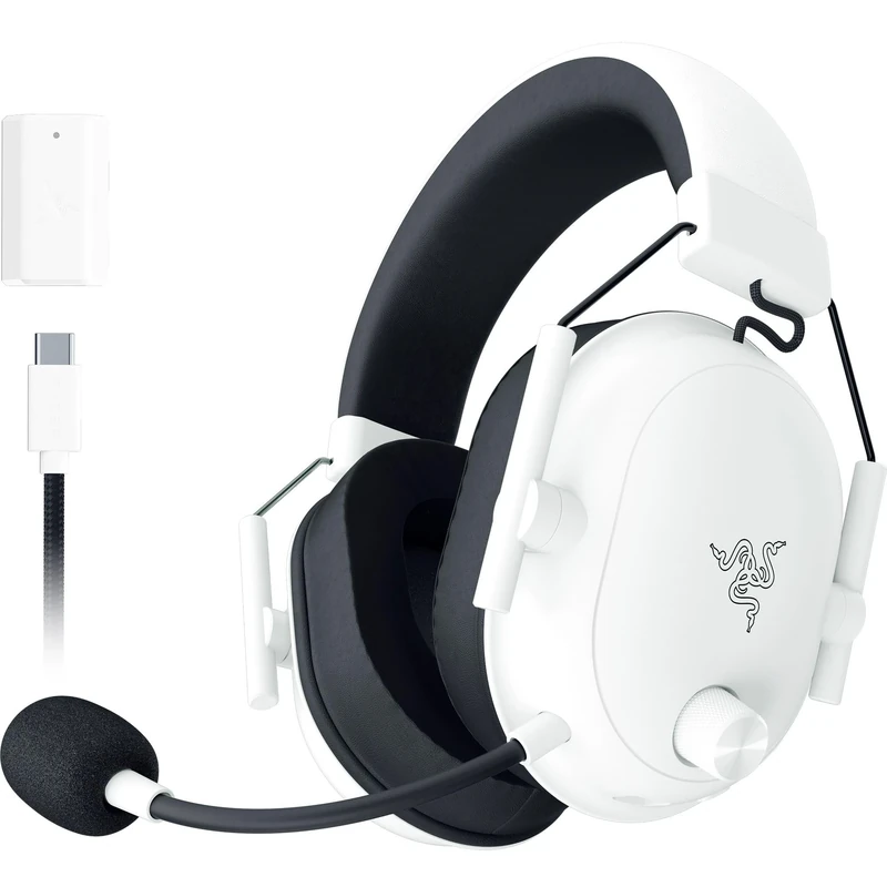 Razer BlackShark V2 Hyperspeed for PC - Wireless E-Sports Gaming-Headset Ultra Lightweight 280g (Super Wideband Microphone, TriForce Titanium 50mm Driver, Sound Isolating foam) White