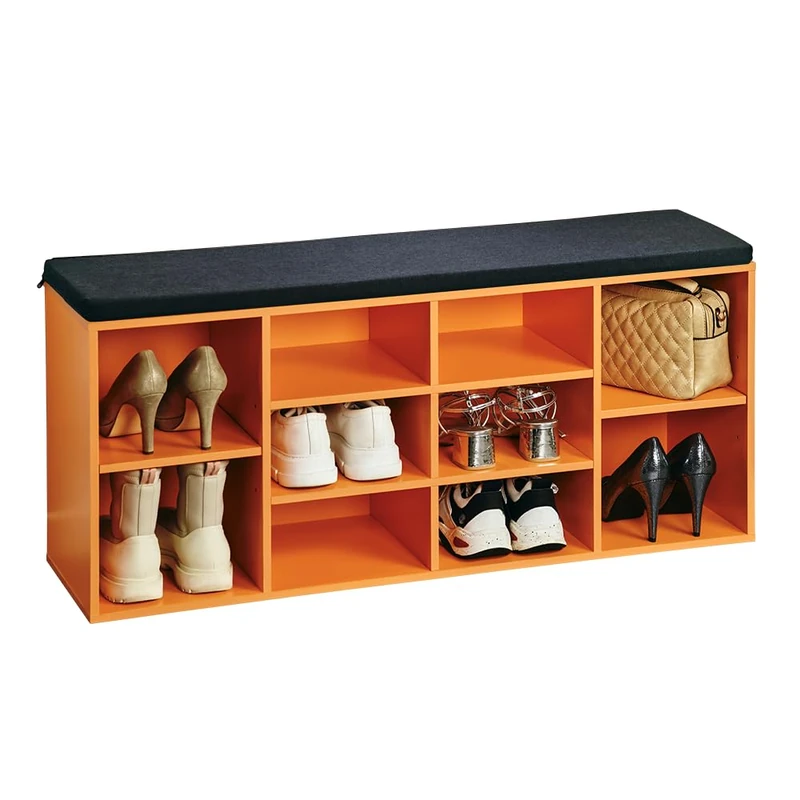 Kesper Shoe cabinet, Engineered Wood, orange, 103,5 x 29,5 x 48 cm