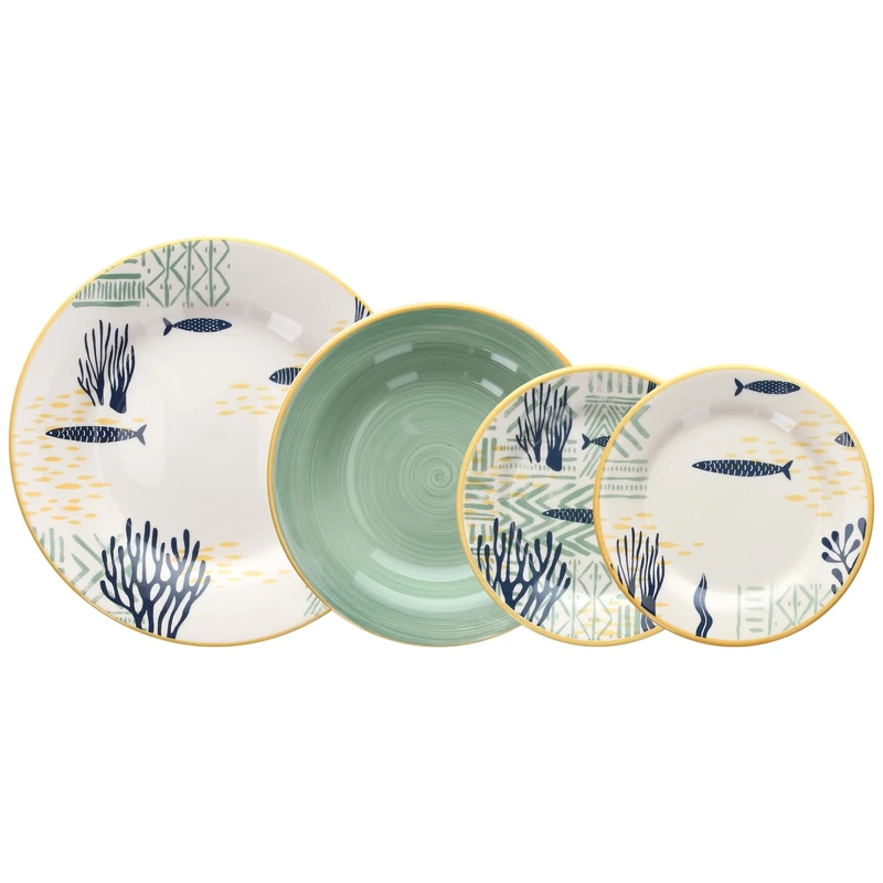 Tognana Antigua 18-Piece Stoneware Dinner Set, Multi-Colour