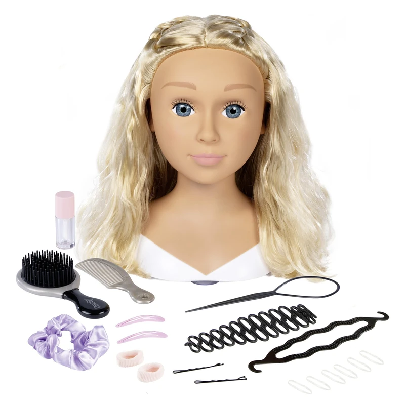 Smoby - My Beauty - Blonde Styling Head - Children's Toy - 19 Accessories - Thermosensitive Makeup - Suction Cups - From 3 Years Old