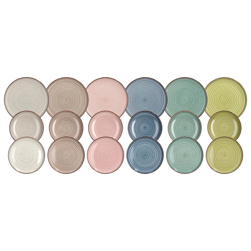 Tognana Urban Pastel 18-Piece Dinner Set, Porcelain, Multi-Colour