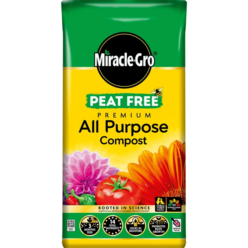 Miracle-Gro PEAT FREE Premium All Purpose Compost, 75 litre