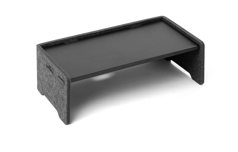 Durable Premium Felt Monitor and Laptop Stand - Height-Adjustable Shelf - Made of 60 Percent Recycled PET Felt - Grey
