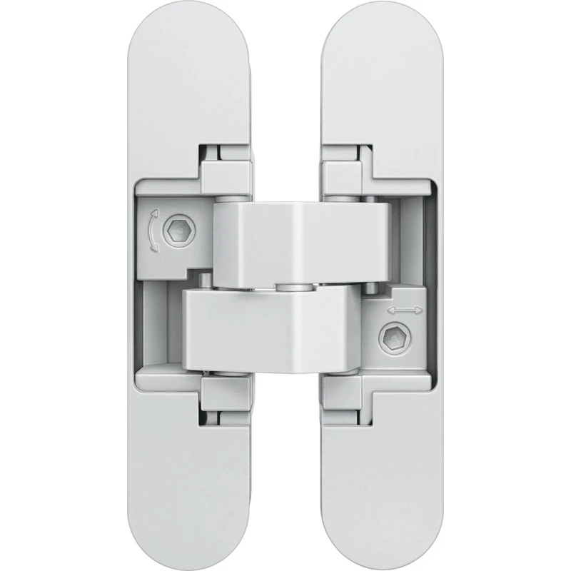 Anselmi Door Hinge Concealed AN1603D - Concealed Hinge for Doors up to 60 kg - 3D Adjustable - 180 Degrees, Zinc Die-Cast White