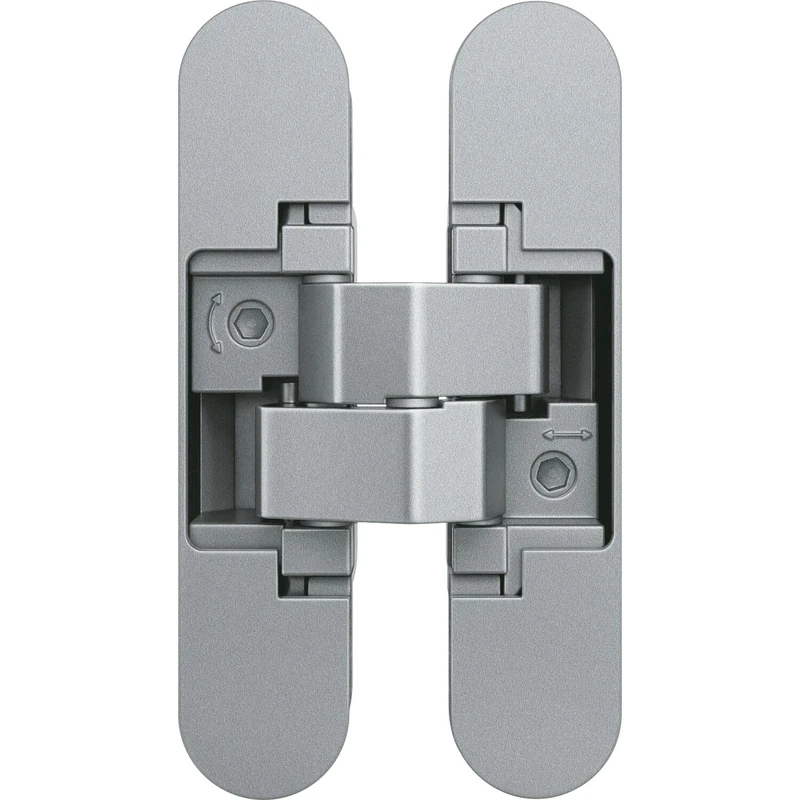 Anselmi Door Hinge Concealed AN1603D - Concealed Hinge for Doors up to 60 kg - 3D Adjustable - 180 Degrees Die-Cast Zinc Chrome-Plated Matt