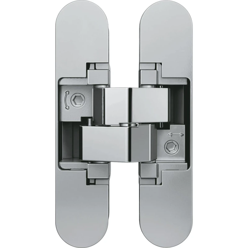 Anselmi Door Hinge Concealed AN1603D - Concealed Hinge for Doors up to 60 kg - 3D Adjustable - 180 Degrees Die-Cast Zinc Chrome-Plated Polished - Image 1