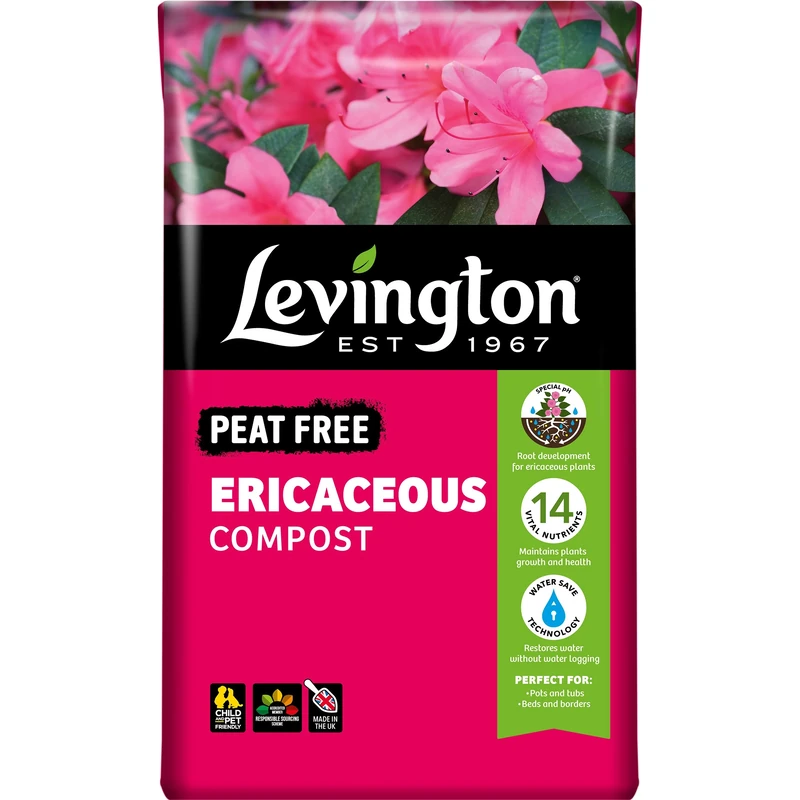 Levington PEAT FREE Ericaceous Compost, 50 litre compost for acid-loving plants
